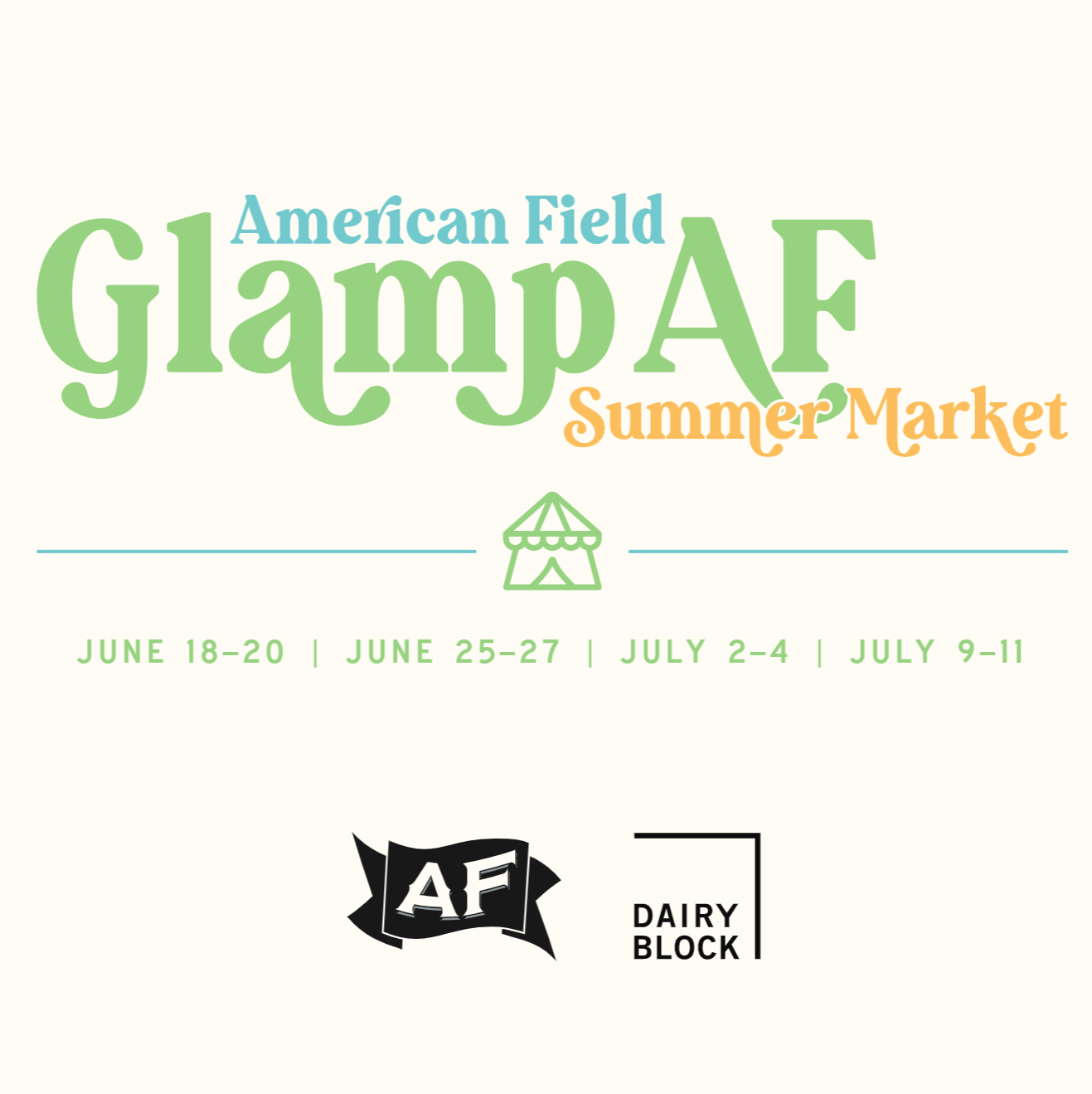 GLAMP AF (50%) Market 6ft Vendor Booth - One Weekend